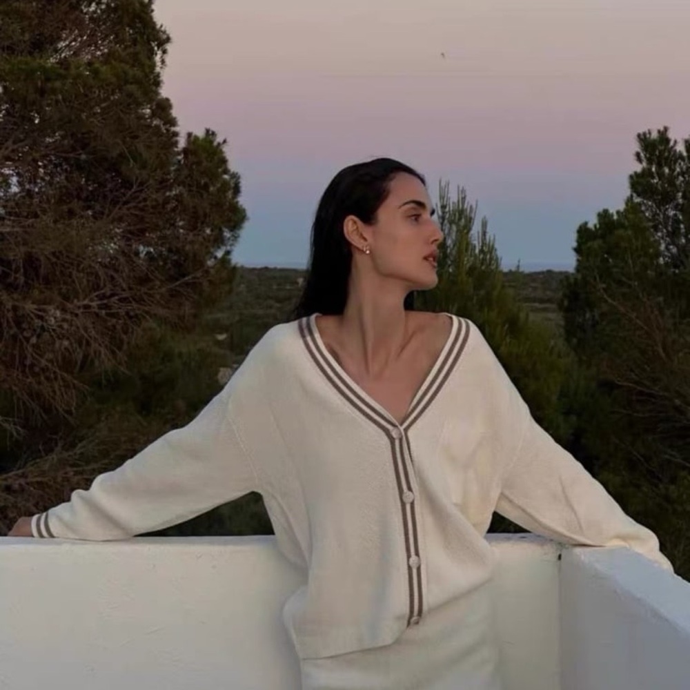 ALO Yoga Cream and Brown Knit Set - Picture 2 of 5